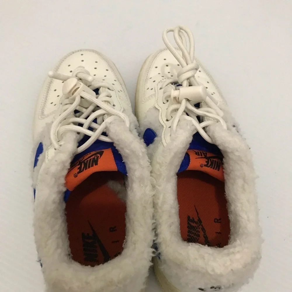 Nike Air Force 1 '07 'Sherpa Fleece' White Blue Kid Size 6